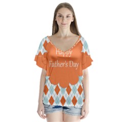 Happy Father Day  Flutter Sleeve Top by Simbadda