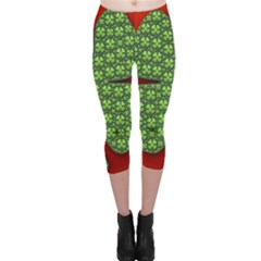 Shamrock Irish Ireland Clover Day Capri Leggings  by Simbadda