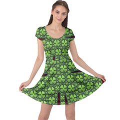 Shamrock Irish Ireland Clover Day Cap Sleeve Dresses by Simbadda