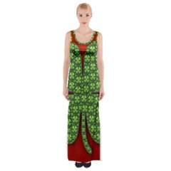 Shamrock Irish Ireland Clover Day Maxi Thigh Split Dress by Simbadda