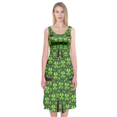 Shamrock Irish Ireland Clover Day Midi Sleeveless Dress by Simbadda