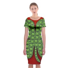 Shamrock Irish Ireland Clover Day Classic Short Sleeve Midi Dress by Simbadda