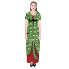 Shamrock Irish Ireland Clover Day Short Sleeve Maxi Dress by Simbadda