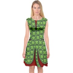 Shamrock Irish Ireland Clover Day Capsleeve Midi Dress by Simbadda