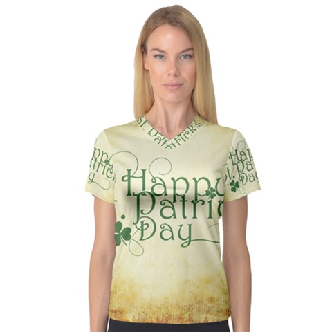 Irish St Patrick S Day Ireland Women s V-neck Sport Mesh Tee by Simbadda