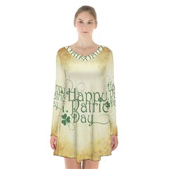 Irish St Patrick S Day Ireland Long Sleeve Velvet V-neck Dress by Simbadda