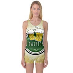 Irish St Patrick S Day Ireland Beer One Piece Boyleg Swimsuit by Simbadda