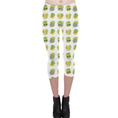 St Patrick S Day Background Symbols Capri Leggings  by Simbadda