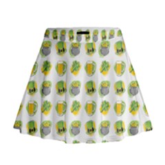 St Patrick S Day Background Symbols Mini Flare Skirt by Simbadda