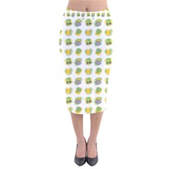 St Patrick S Day Background Symbols Velvet Midi Pencil Skirt