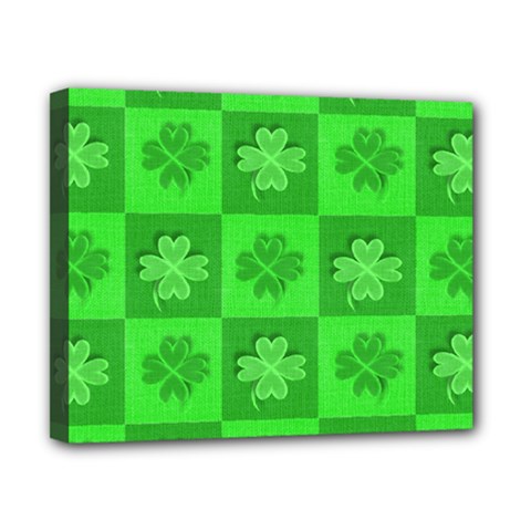 Fabric Shamrocks Clovers Canvas 10  X 8  by Simbadda