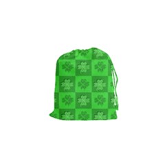 Fabric Shamrocks Clovers Drawstring Pouches (xs)  by Simbadda