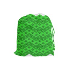 Shamrocks 3d Fabric 4 Leaf Clover Drawstring Pouches (large)  by Simbadda