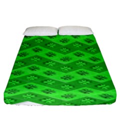 Shamrocks 3d Fabric 4 Leaf Clover Fitted Sheet (king Size)