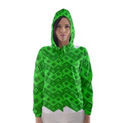 Shamrocks 3d Fabric 4 Leaf Clover Hooded Wind Breaker (women)