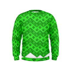 Shamrocks 3d Fabric 4 Leaf Clover Kids  Sweatshirt by Simbadda