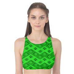 Shamrocks 3d Fabric 4 Leaf Clover Tank Bikini Top by Simbadda