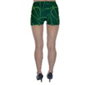 Vector Seamless Green Leaf Pattern Skinny Shorts View2