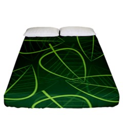 Vector Seamless Green Leaf Pattern Fitted Sheet (california King Size)