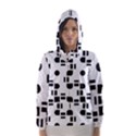 Black And White Pattern Hooded Wind Breaker (Women) View1