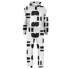 Black And White Pattern Hooded Jumpsuit (men)  by Simbadda