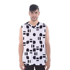 Black And White Pattern Men s Basketball Tank Top by Simbadda