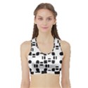 Black And White Pattern Sports Bra with Border View1