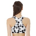 Black And White Pattern Sports Bra with Border View2