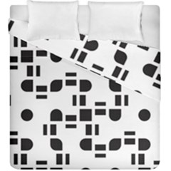 Black And White Pattern Duvet Cover Double Side (king Size) by Simbadda