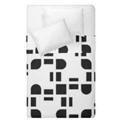 Black And White Pattern Duvet Cover Double Side (single Size) by Simbadda