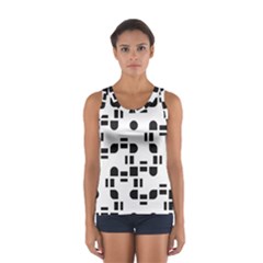 Black And White Pattern Women s Sport Tank Top  by Simbadda