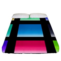 Colorful Background Squares Fitted Sheet (king Size)