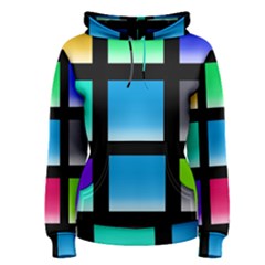 Colorful Background Squares Women s Pullover Hoodie by Simbadda