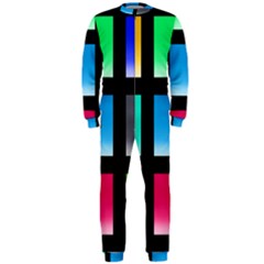 Colorful Background Squares Onepiece Jumpsuit (men)  by Simbadda