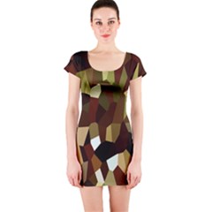 Crystallize Background Short Sleeve Bodycon Dress by Simbadda