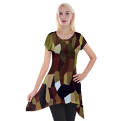 Crystallize Background Short Sleeve Side Drop Tunic by Simbadda