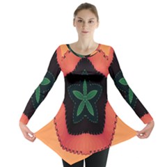 Fractal Flower Long Sleeve Tunic  by Simbadda