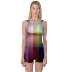 Colorful Abstract Background One Piece Boyleg Swimsuit by Simbadda