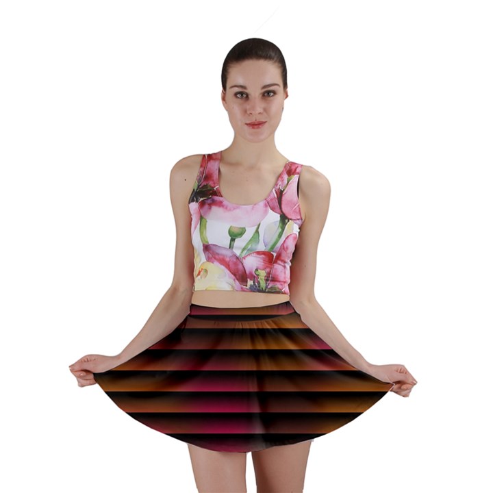 Colorful Venetian Blinds Effect Mini Skirt