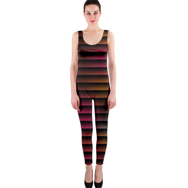 Colorful Venetian Blinds Effect OnePiece Catsuit