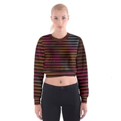 Colorful Venetian Blinds Effect Women s Cropped Sweatshirt by Simbadda