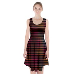 Colorful Venetian Blinds Effect Racerback Midi Dress by Simbadda