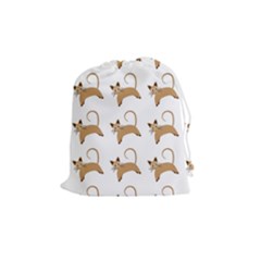 Cute Cats Seamless Wallpaper Background Pattern Drawstring Pouches (medium)  by Simbadda