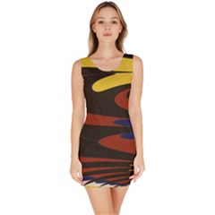 Peacock Abstract Fractal Sleeveless Bodycon Dress by Simbadda