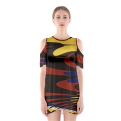 Peacock Abstract Fractal Shoulder Cutout One Piece by Simbadda