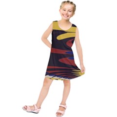 Peacock Abstract Fractal Kids  Tunic Dress by Simbadda