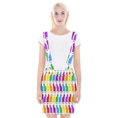 Rainbow Colorful Cats Wallpaper Pattern Suspender Skirt