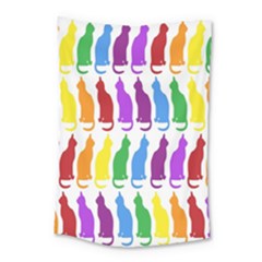 Rainbow Colorful Cats Wallpaper Pattern Small Tapestry