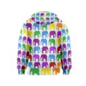 Rainbow Colors Bright Colorful Elephants Wallpaper Background Kids  Zipper Hoodie View2