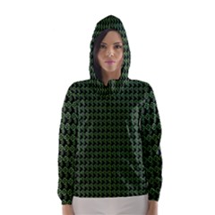 Clovers On Black Hooded Wind Breaker (women)